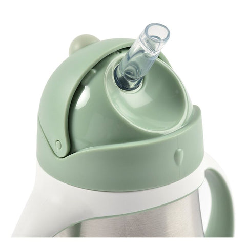 Stainless steel straw cup 250 ml - Sage Green