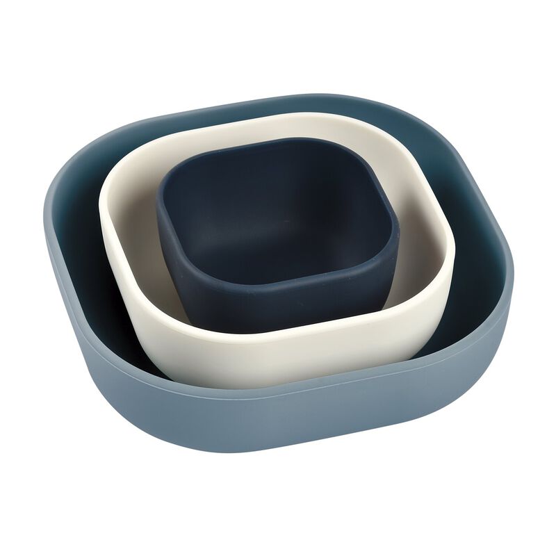 Silicone 3 piece nesting bowl set -Night Blue