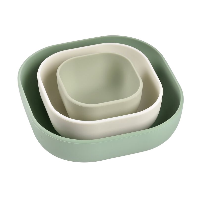 Silicone 3 piece nesting bowl set - Sage Green