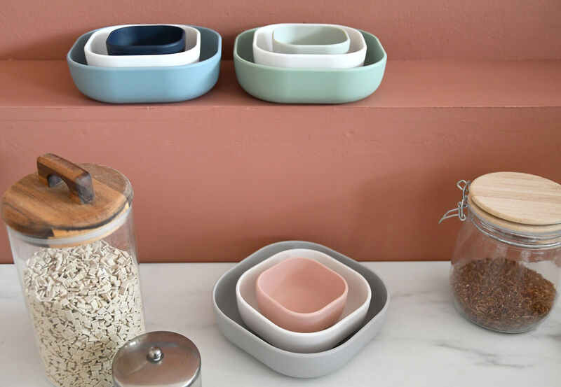 Silicone 3 piece nesting bowl set -Velvet Grey