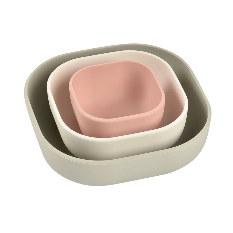 Silicone 3 piece nesting bowl set -Velvet Grey