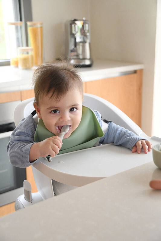 Set of 2 Silicone Pre-Feeding Spoons - Sage Green/Velvet Grey