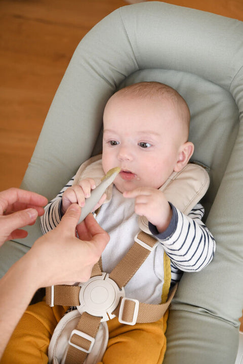 Set of 2 Silicone Pre-Feeding Spoons - Terracotta/Velvet Grey