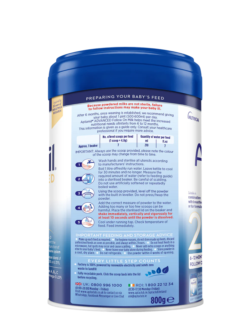 Advanced Follow On Milk 800g, 6-12Months