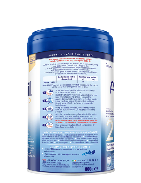 Aptamil® Advanced Follow On Milk 800g, 6-12Months