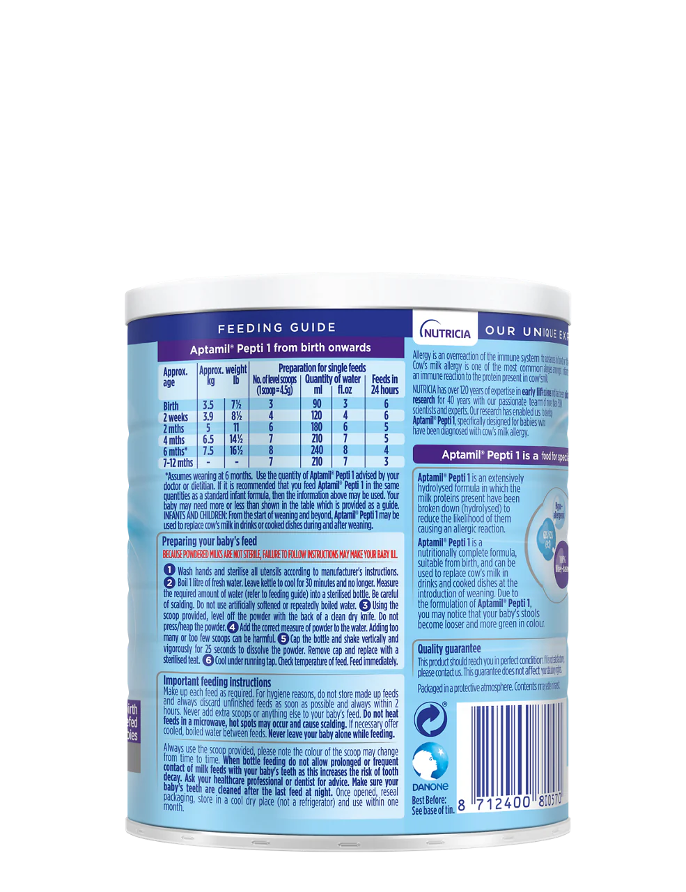 Pepti 1 400g Tin Extensively Hydrolysed Formula