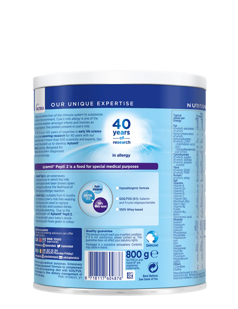 Aptamil® Pepti 2 800g Tin Extensively Hydrolysed Formula