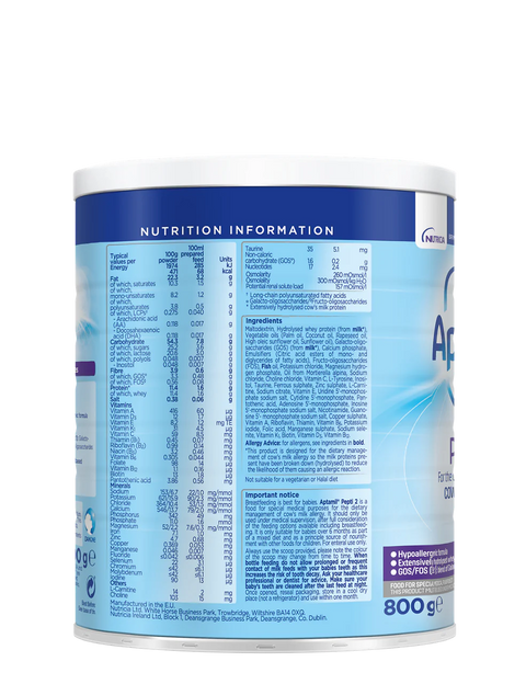 Aptamil® Pepti 2 800g Tin Extensively Hydrolysed Formula