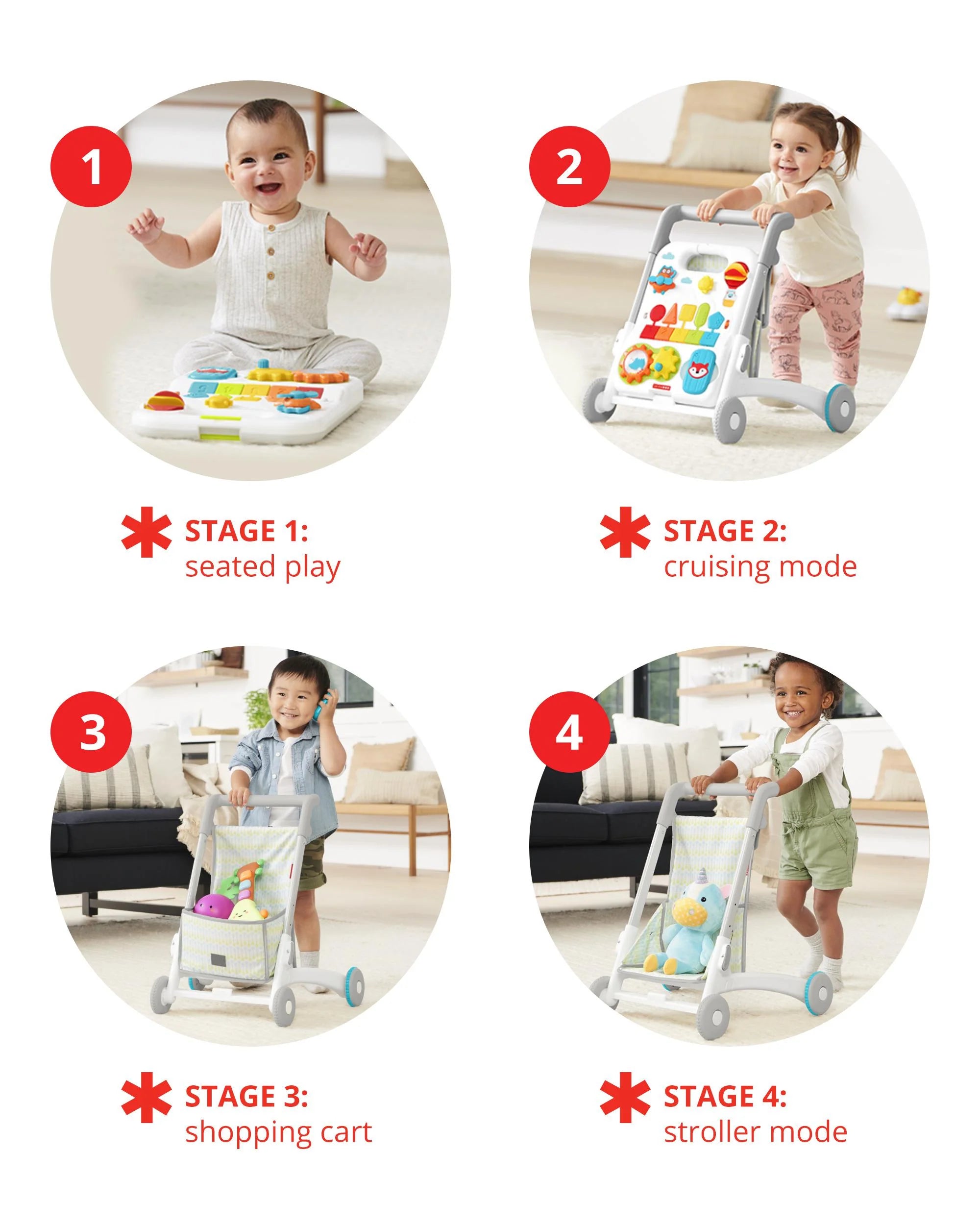Explore & More 4-In-1 Grow Along Activity Walker Baby Toy