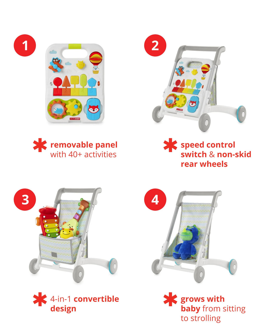 Explore & More 4-In-1 Grow Along Activity Walker Baby Toy