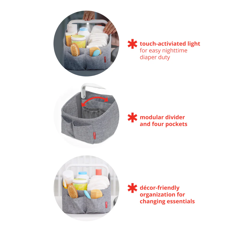 Diaper Caddy Light Up - Oak