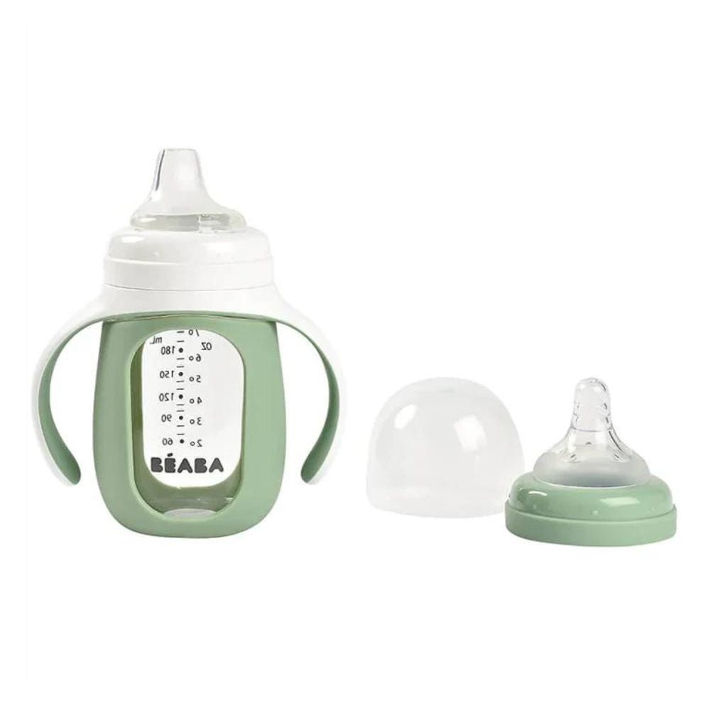 Glass Bottle With Sleeve - 210 ml Sage Green