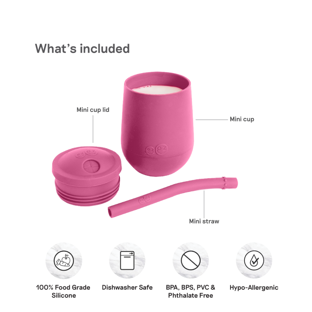 Mini Cup + Straw Training System for Toddlers - Pink