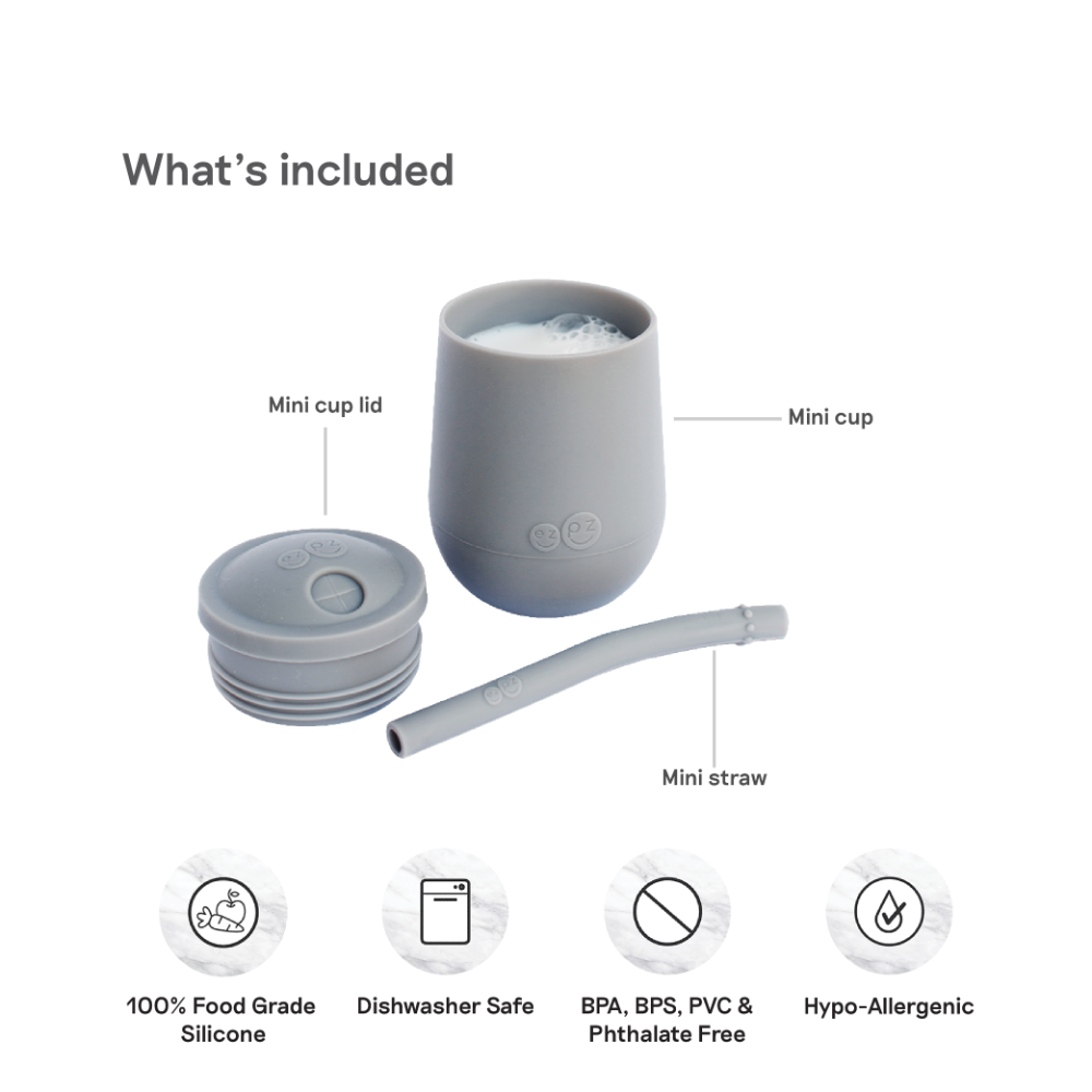 Mini Cup + Straw Training System for Toddlers - Gray