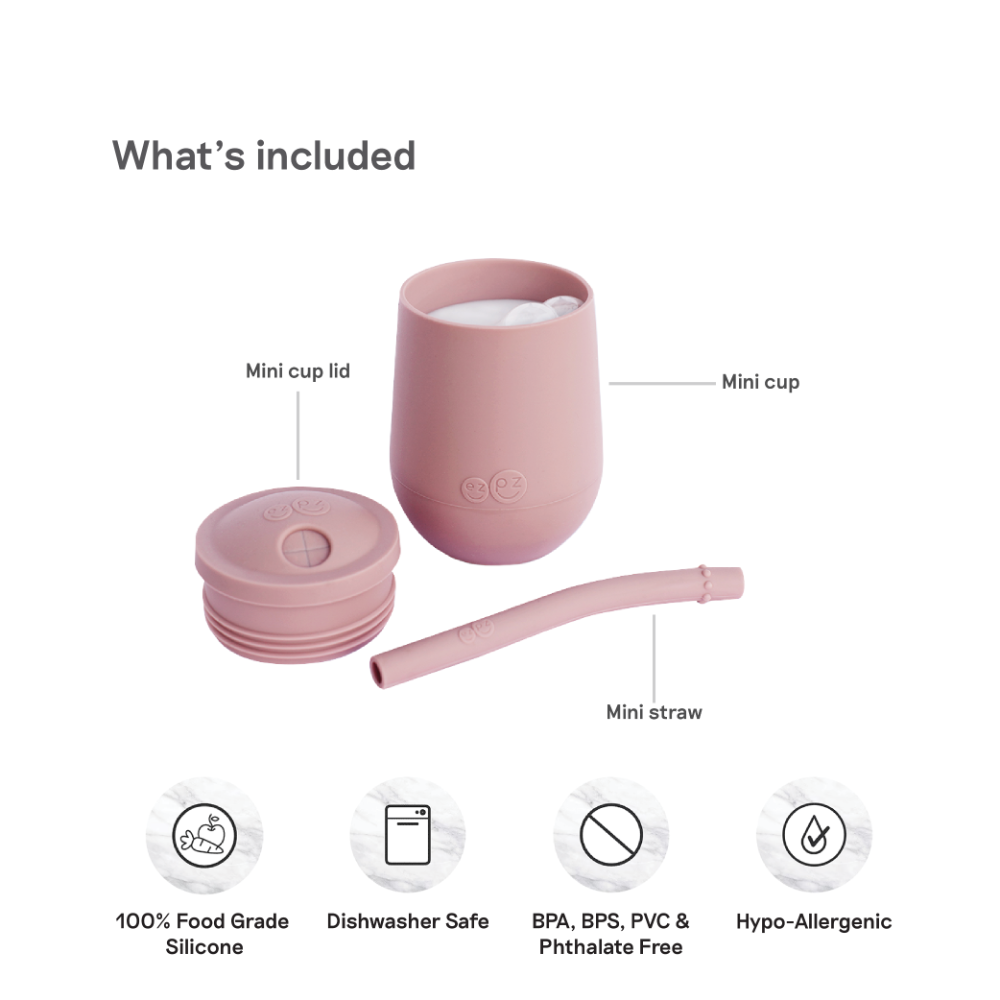 Mini Cup + Straw Training System for Toddlers - Blush