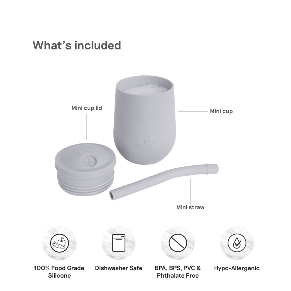 Mini Cup + Straw Training System for Toddlers - Pewter