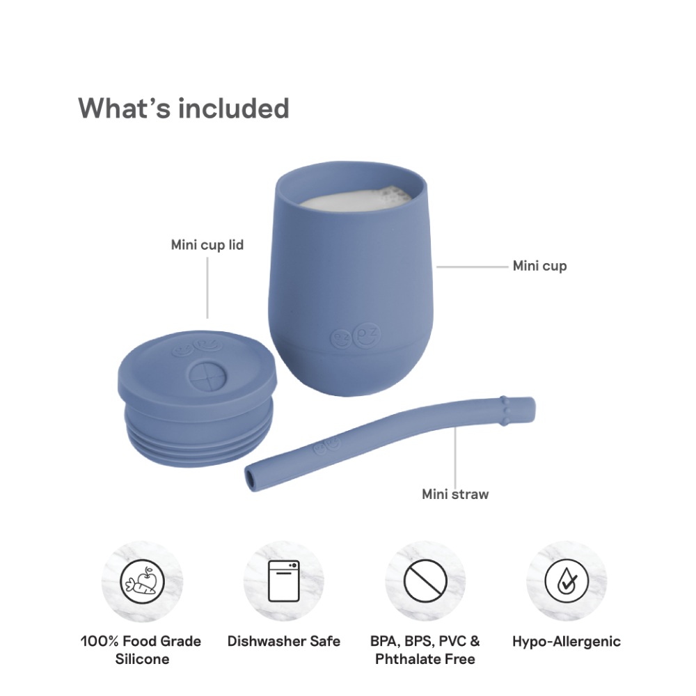 Mini Cup + Straw Training System for Toddlers - Indigo