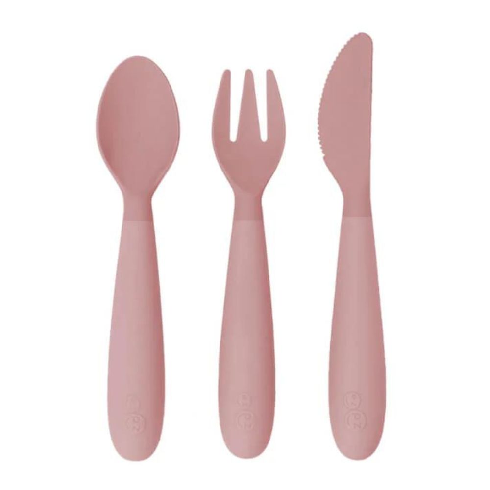 Happy Utensils for Preschoolers (Spoon, Fork & Knife) - Blush