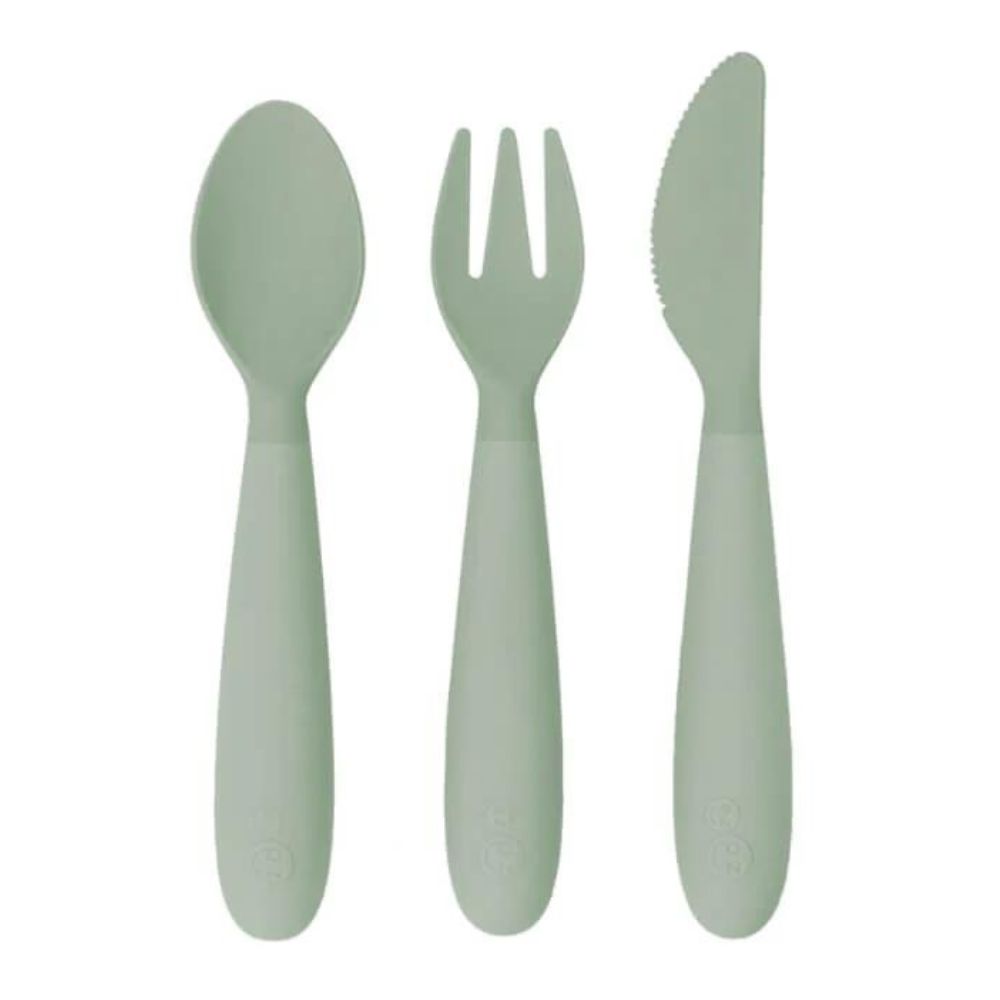 Happy Utensils for Preschoolers (Spoon, Fork & Knife) - Sage