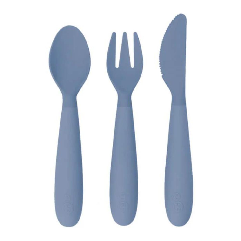 Happy Utensils for Preschoolers (Spoon, Fork & Knife) - Indigo