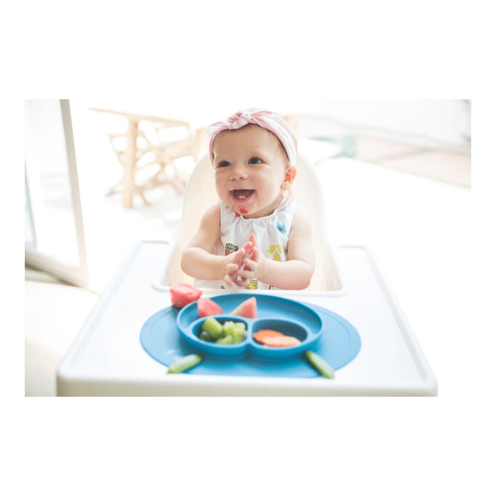 Mini Feeding Set for Toddlers (Mat, Spoon & Fork)- Blue