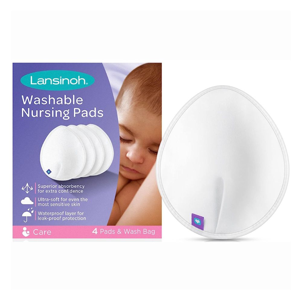 Lansinoh Washable Nursing Pads for Breastfeeding Moms- 4pcs