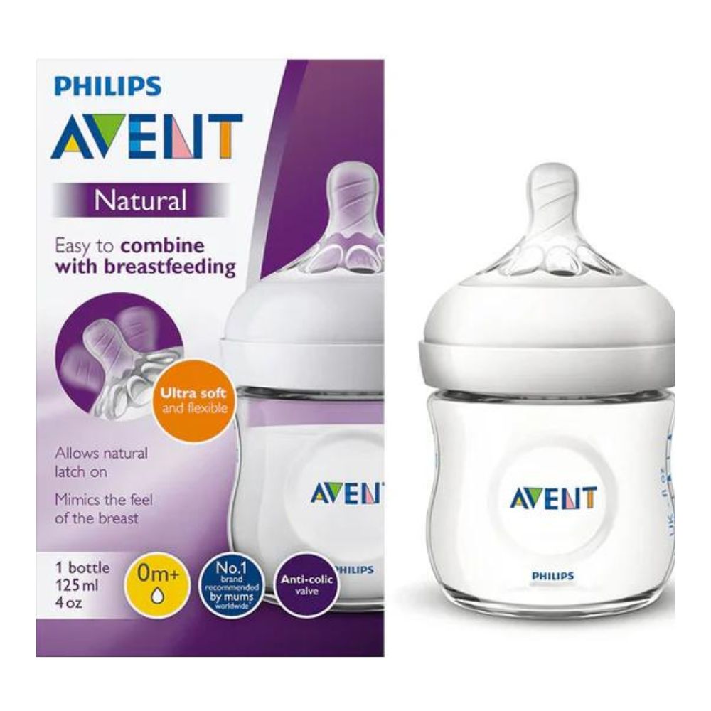 Natural Plastic Feeding Bottle (125ml)