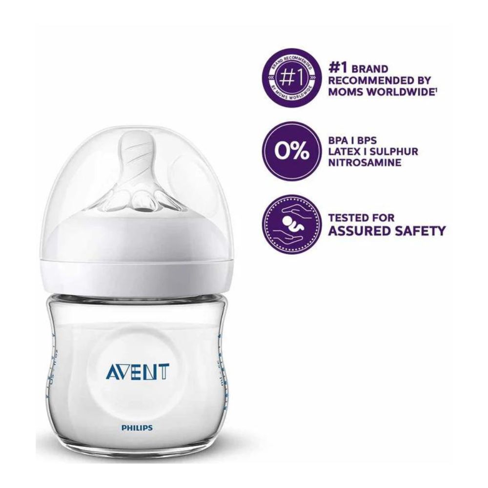 Natural Plastic Feeding Bottle (125ml)