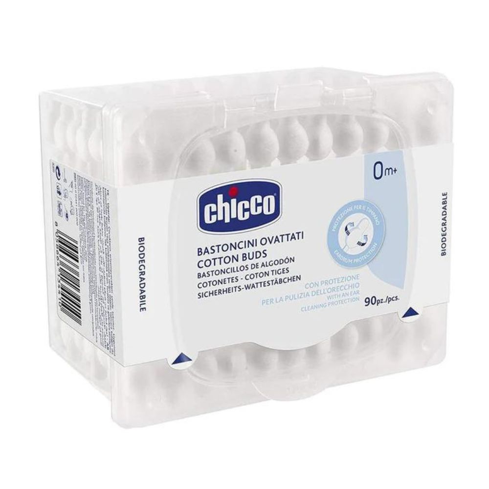 Chicco Cotton Buds With Eardrum Protection (90Pcs)