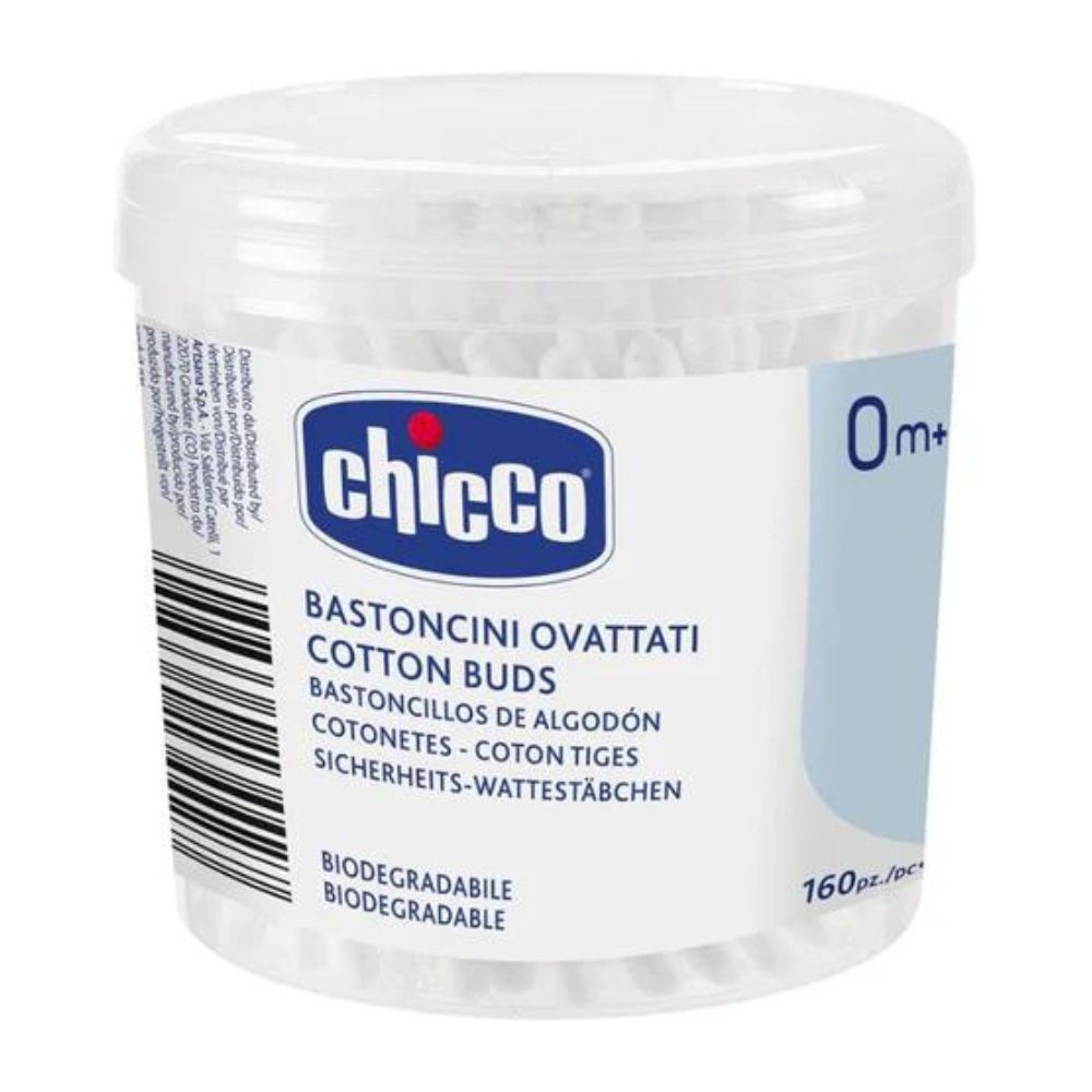 Chicco Cotton Buds With Ear Drum Protection (160Pcs)