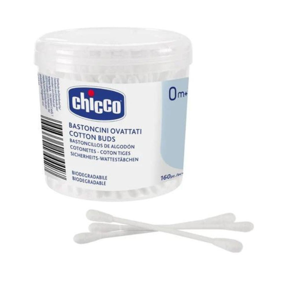 Chicco Cotton Buds With Ear Drum Protection (160Pcs)