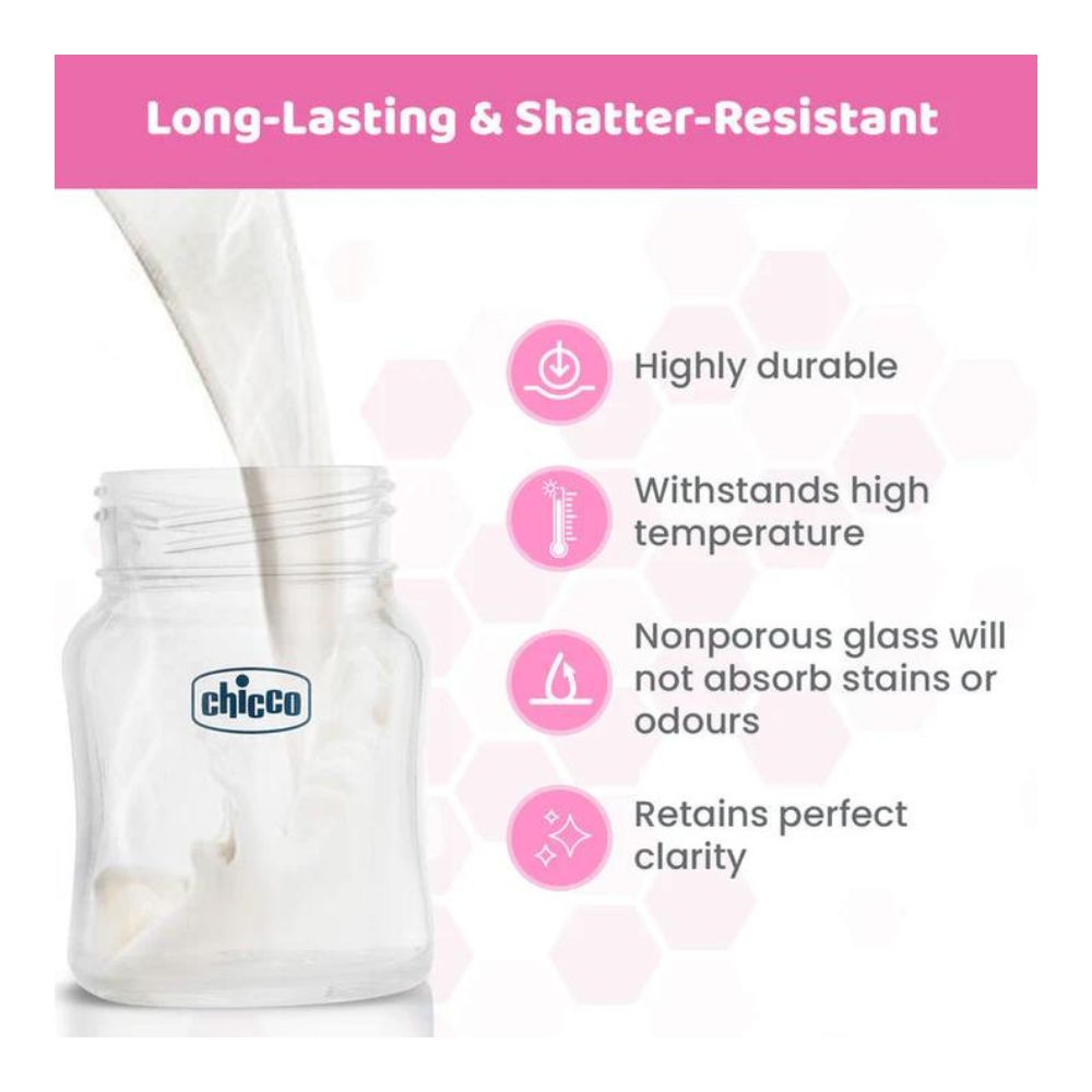 Well-Being Glass Feeding Bottle (120Ml, Slow Flow) (Pink)