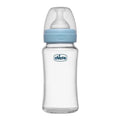 Well-Being Glass Feeding Bottle (240Ml, Medium Flow) (Blue)
