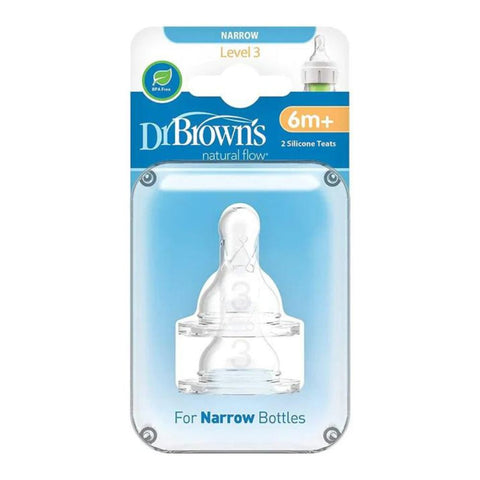 Natural Flow Level 3 Narrow Nipple - Set Of 2 (6 Month+)