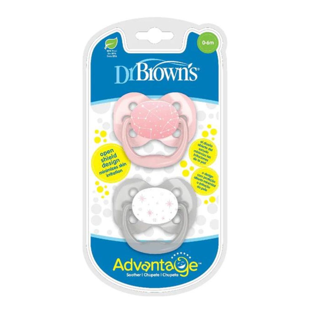 Pink Stars Advantage Pacifiers (Stage 1) | Pack Of 2