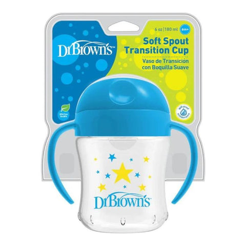 6 Oz/180 Ml Soft Spout Transition Cup With Handle Blue