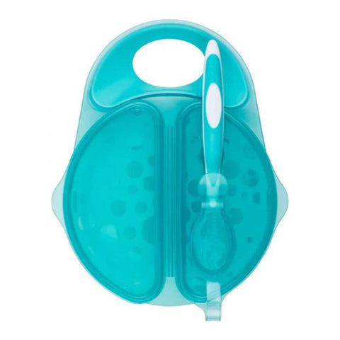 Travel Fresh Divided Bowl and Soft-Tip Spoon Set with Travel Lid