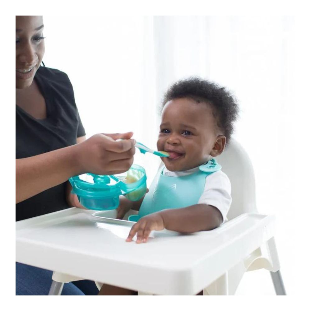 Travel Fresh Divided Bowl and Soft-Tip Spoon Set with Travel Lid