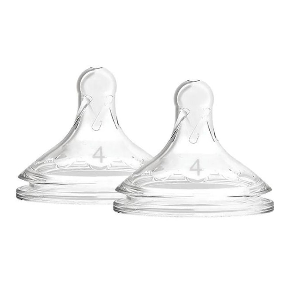 Natural Flow Wide-Neck Baby Bottle Silicone Nipple, 2-Pack