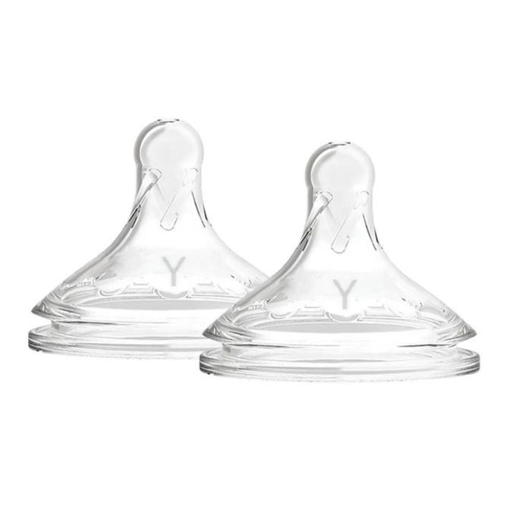Natural Flow Wide-Neck Baby Bottle Silicone Nipple, 2-Pack