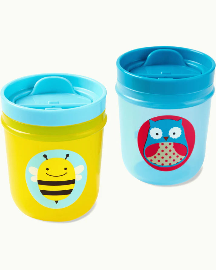 Zoo Tumbler Cup-Removable Flip Top Lids-Owl & Bee