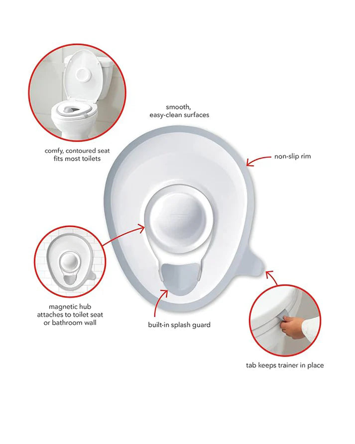 Easy Comfort Potty Chair-With Side Handles-18 to 36M-White & Grey