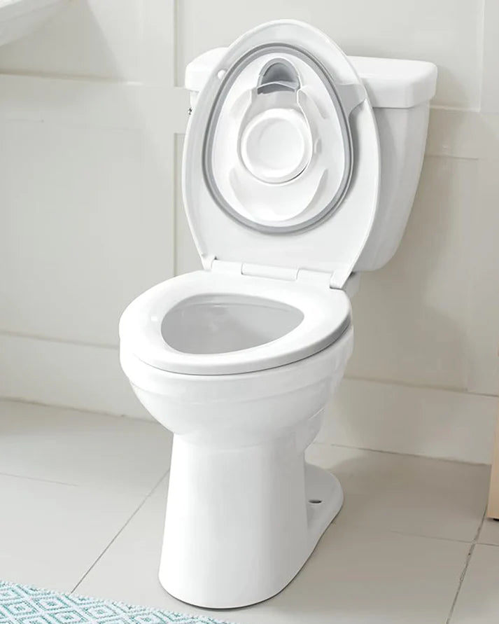 Easy Comfort Potty Chair-With Side Handles-18 to 36M-White & Grey