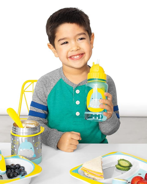 Zoo Straw Sipper-Handy Grab Strap-Shark-390 ml