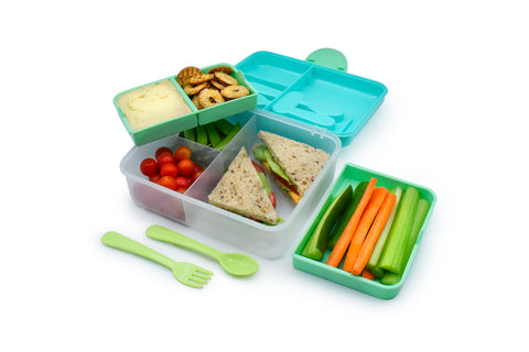 2 Tier Bento Box - Blue Mint Lime