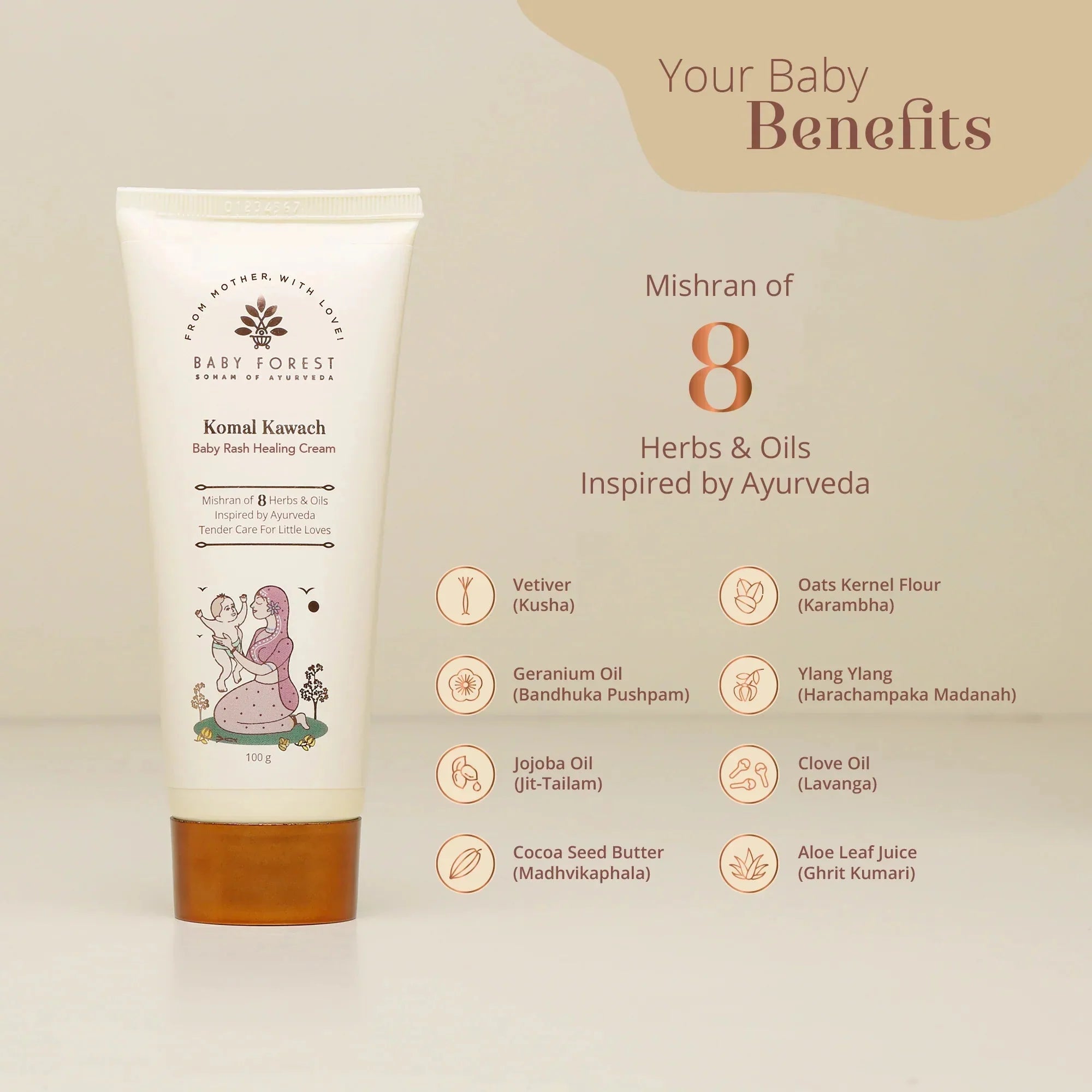 Komal Kawach Baby Rash Healing Cream 150Gm