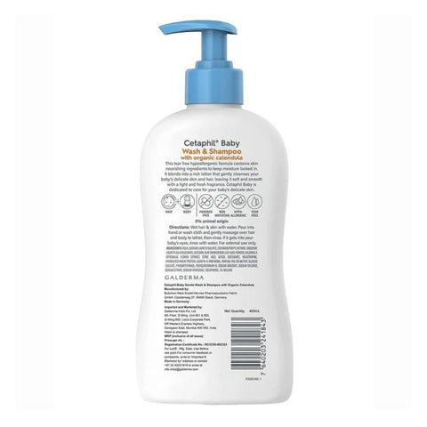Cetaphil Baby Wash & Shampoo With Organic Calendula (400Ml)