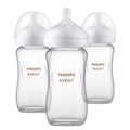 Glass Feeding Bottle With Natural Response Nipple 8Oz 240Ml (Pack Of 3)