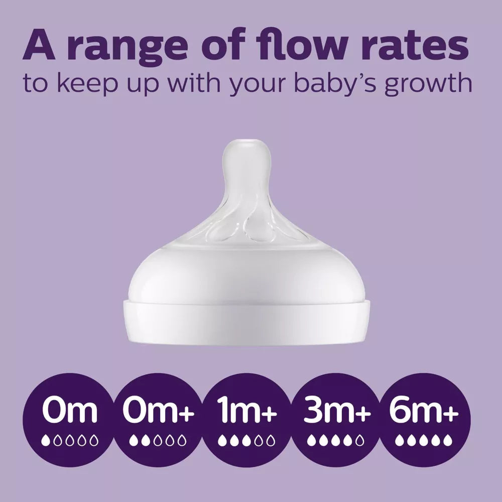 Glass Feeding Bottle With Natural Response Nipple 8Oz 240Ml (Pack Of 3)