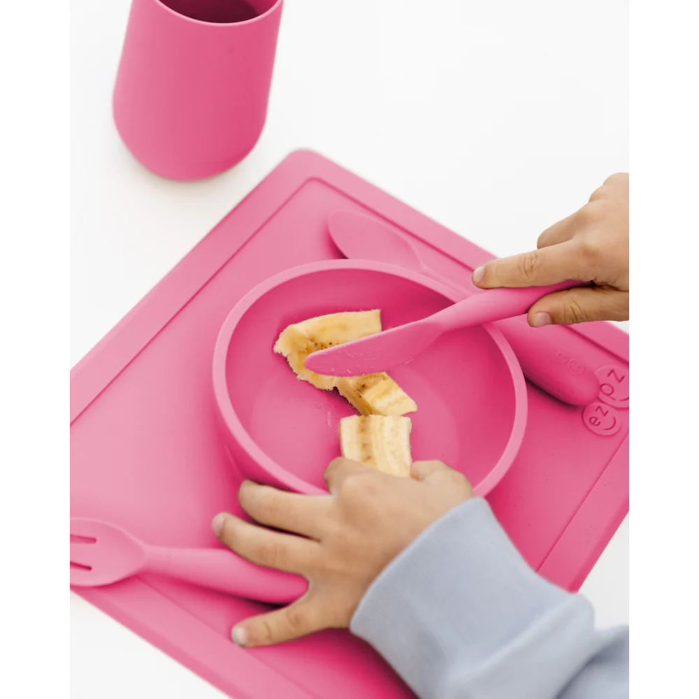 Happy Utensils for Toddlers(Spoon, Fork & Knife) - Pink